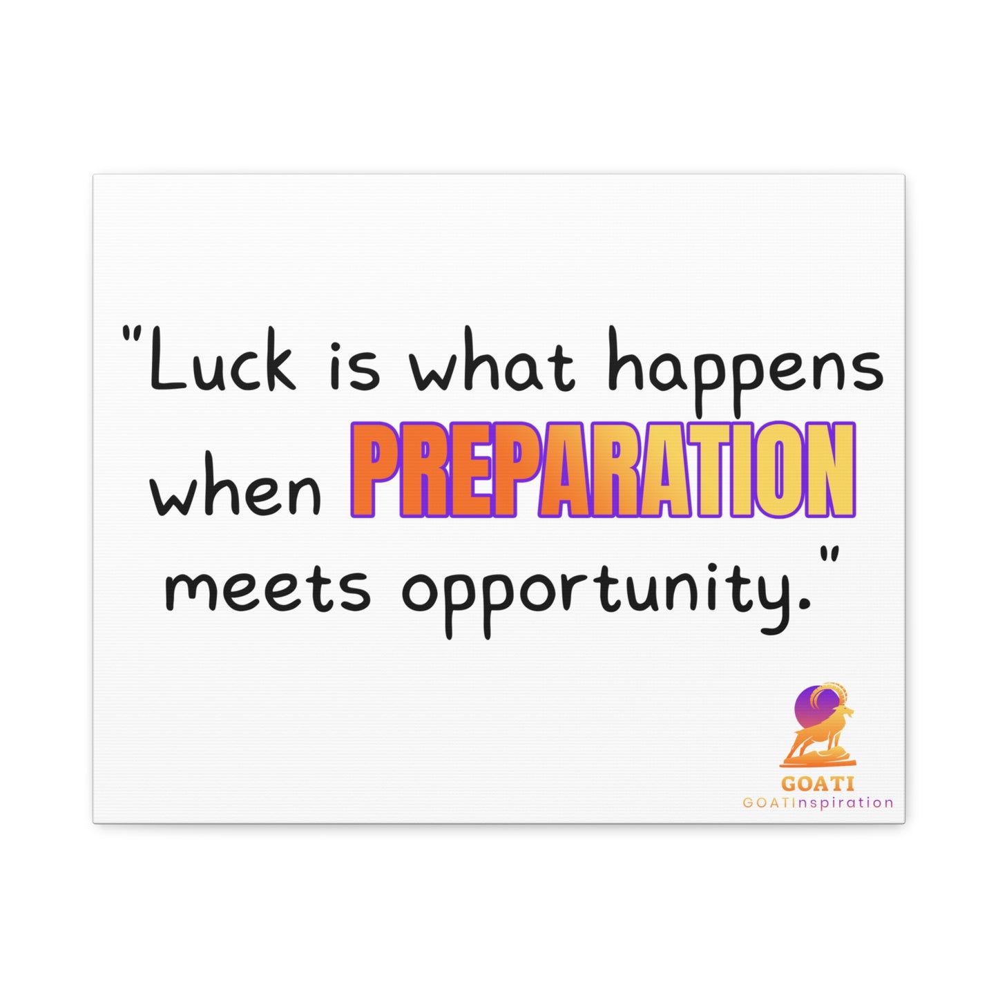 GOATI Motivational Canvas Wall Art – "When Preparation Meets Opportunity" | Inspirational Quote for Home, Office, or Gym - GOATI