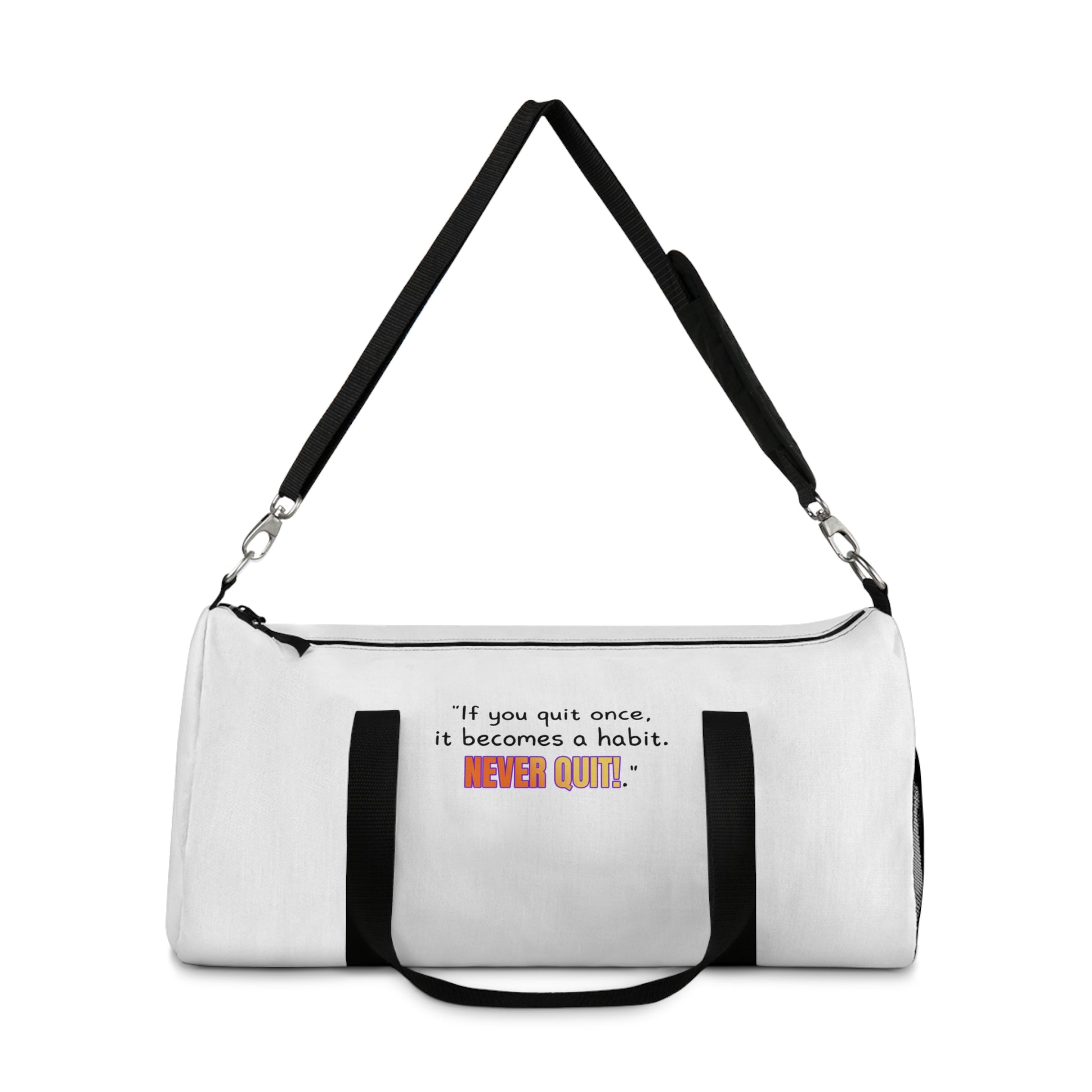 GOATI Motivational Duffel Bag | "If You Quit Once, It Becomes a Habit. Never Quit!" | Durable Gym, Fitness & Travel Bag for Everyday Use - GOATI