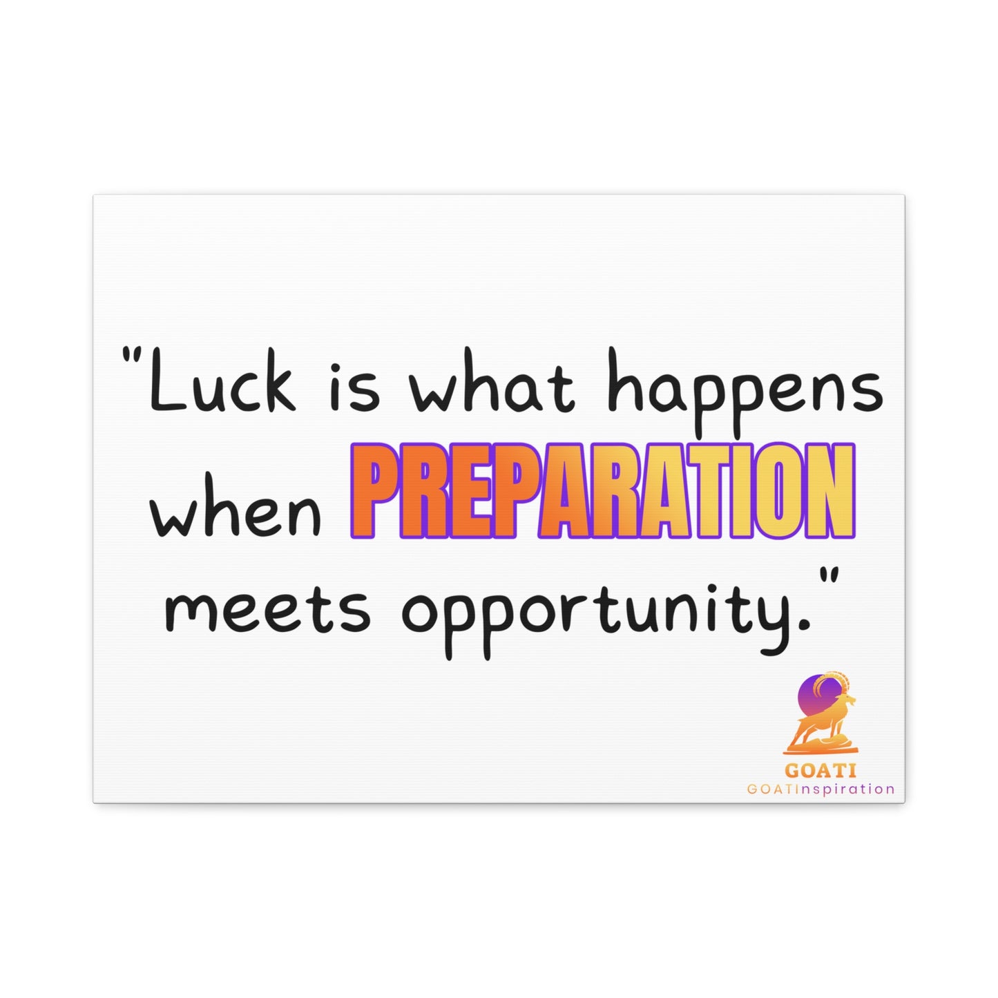 GOATI Motivational Canvas Wall Art – "When Preparation Meets Opportunity" | Inspirational Quote for Home, Office, or Gym - GOATI