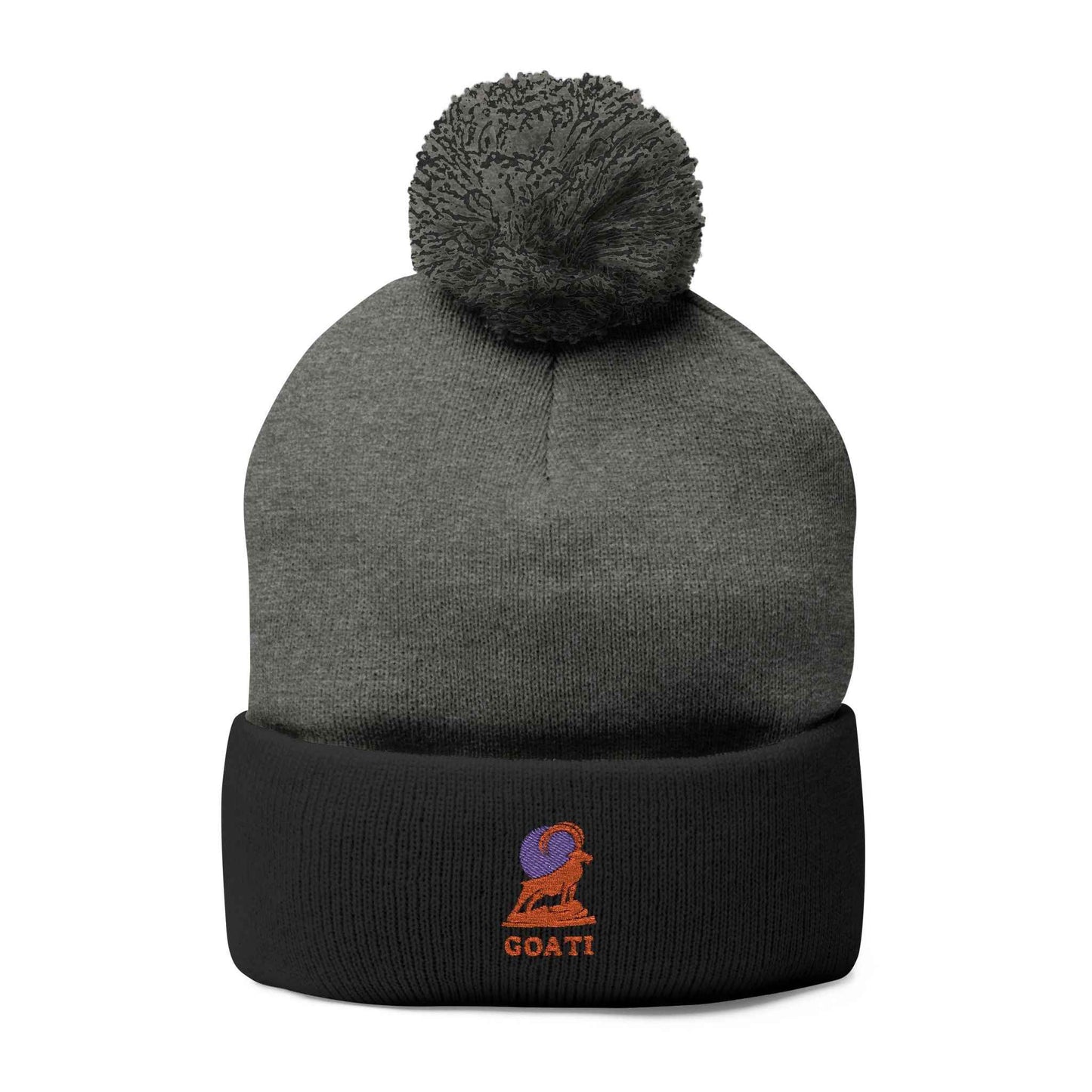 GOATI Logo Pom-Pom Knit Cap | Own Your Power, Everywhere You Go | Soft, Warm Unisex Winter Hat
