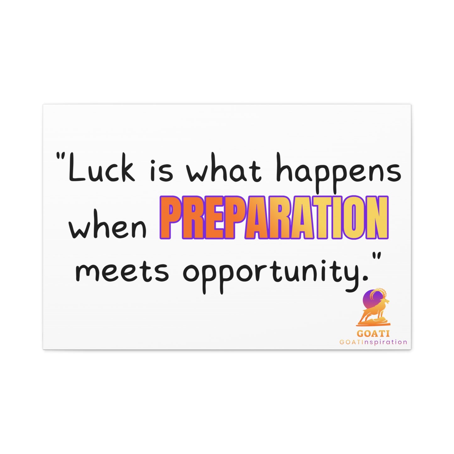 GOATI Motivational Canvas Wall Art – "When Preparation Meets Opportunity" | Inspirational Quote for Home, Office, or Gym - GOATI