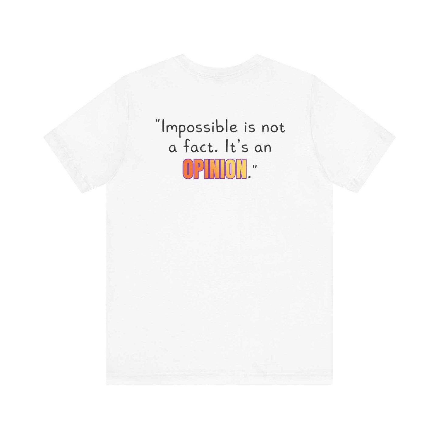 GOATI Unisex Premium Motivational T-shirt | "Impossible is Not a Fact. It’s an Opinion" Airlume Cotton Tee | Soft & Comfortable