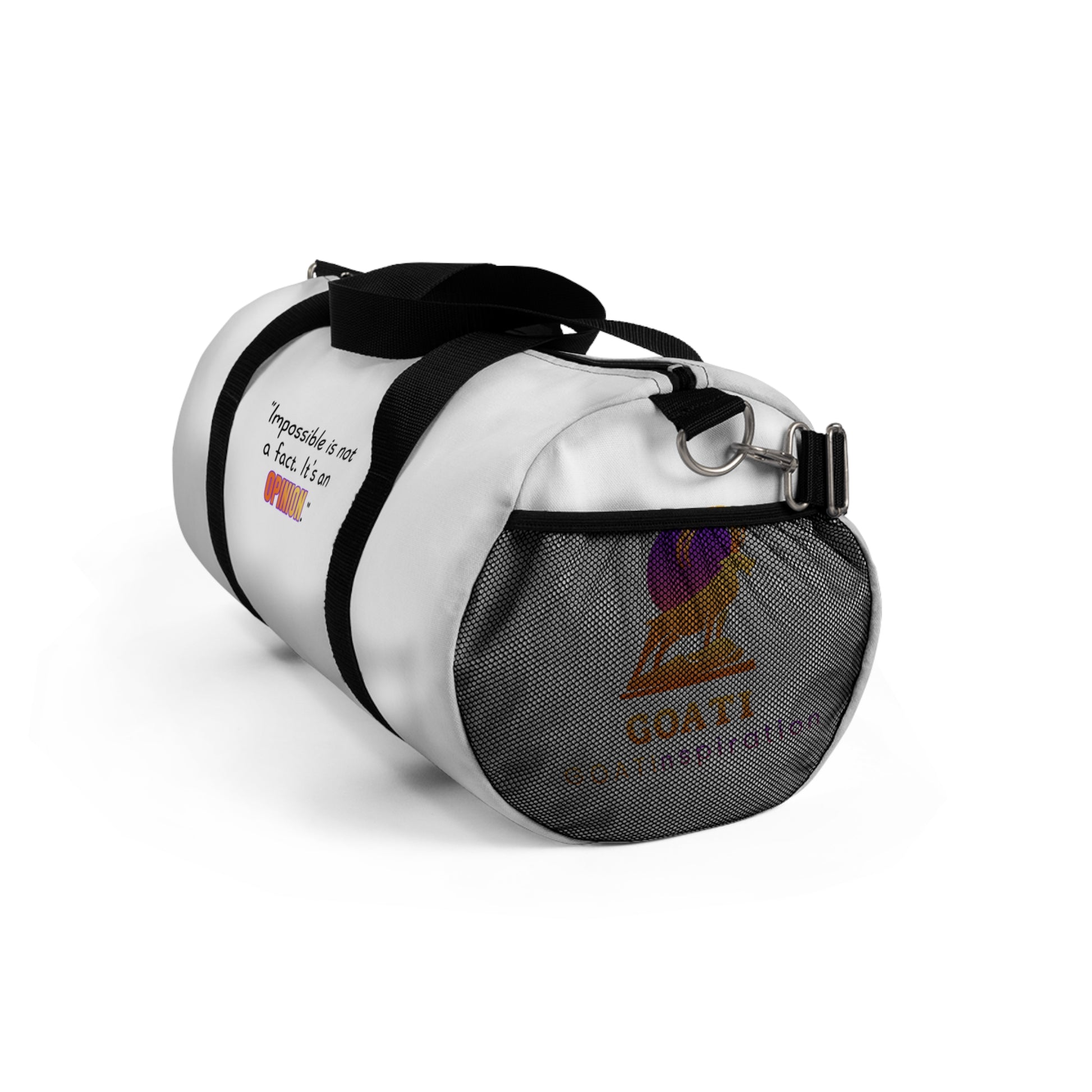 GOATI Motivational Duffel Bag | "Impossible is Not a Fact. It’s an Opinion" | Durable Gym, Fitness & Travel Bag for Everyday Use - GOATI