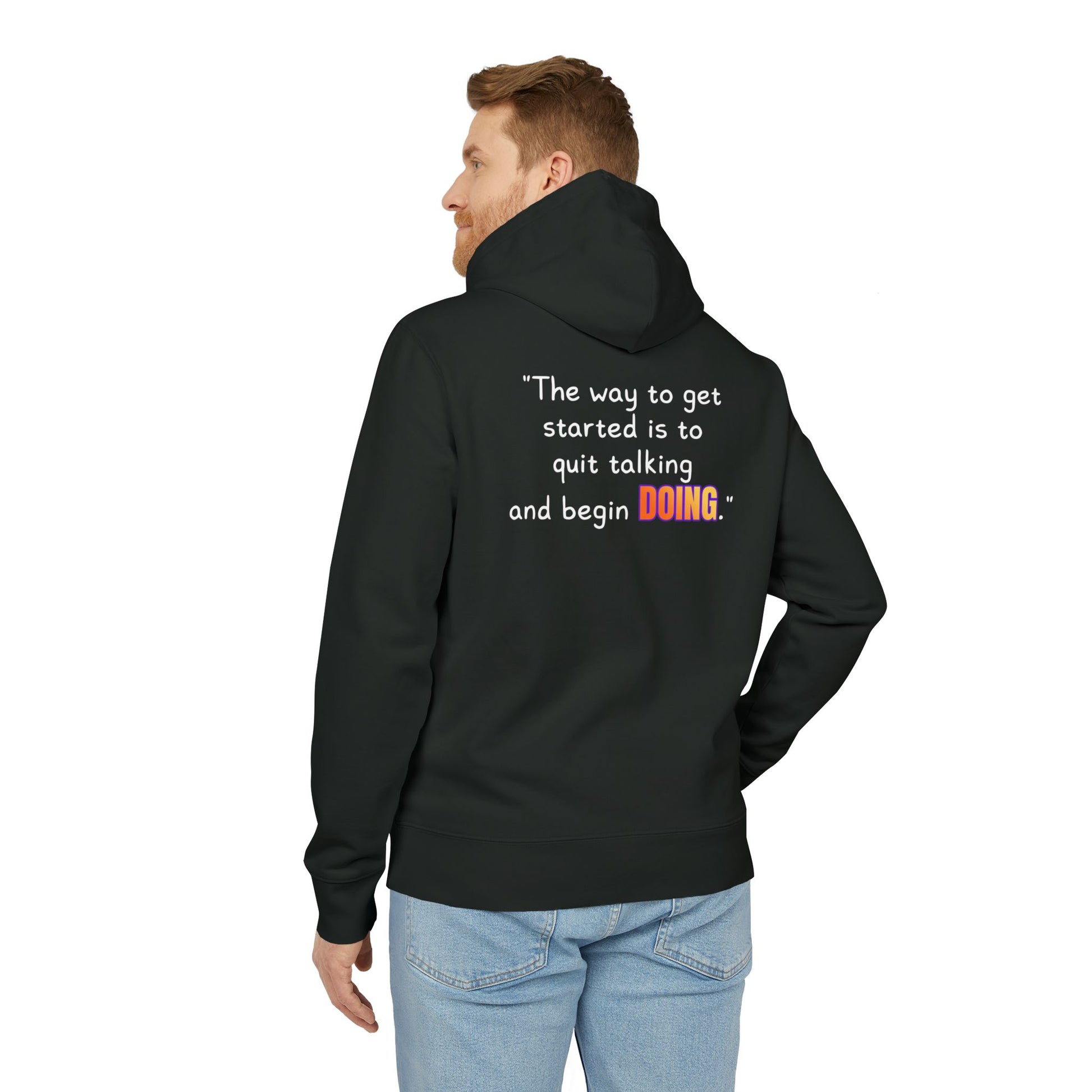 GOATI Unisex Premium Hoodie – 100% Organic Cotton, Heavyweight Fleece | “Quit Talking and Begin Doing” Motivational Hoodie - GOATI