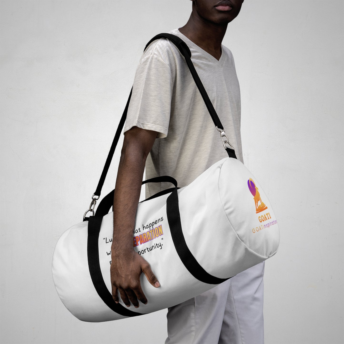 GOATI Motivational Duffel Bag | "When Preparation Meets Opportunity" | Durable Gym, Fitness & Travel Bag for Everyday Use - GOATI