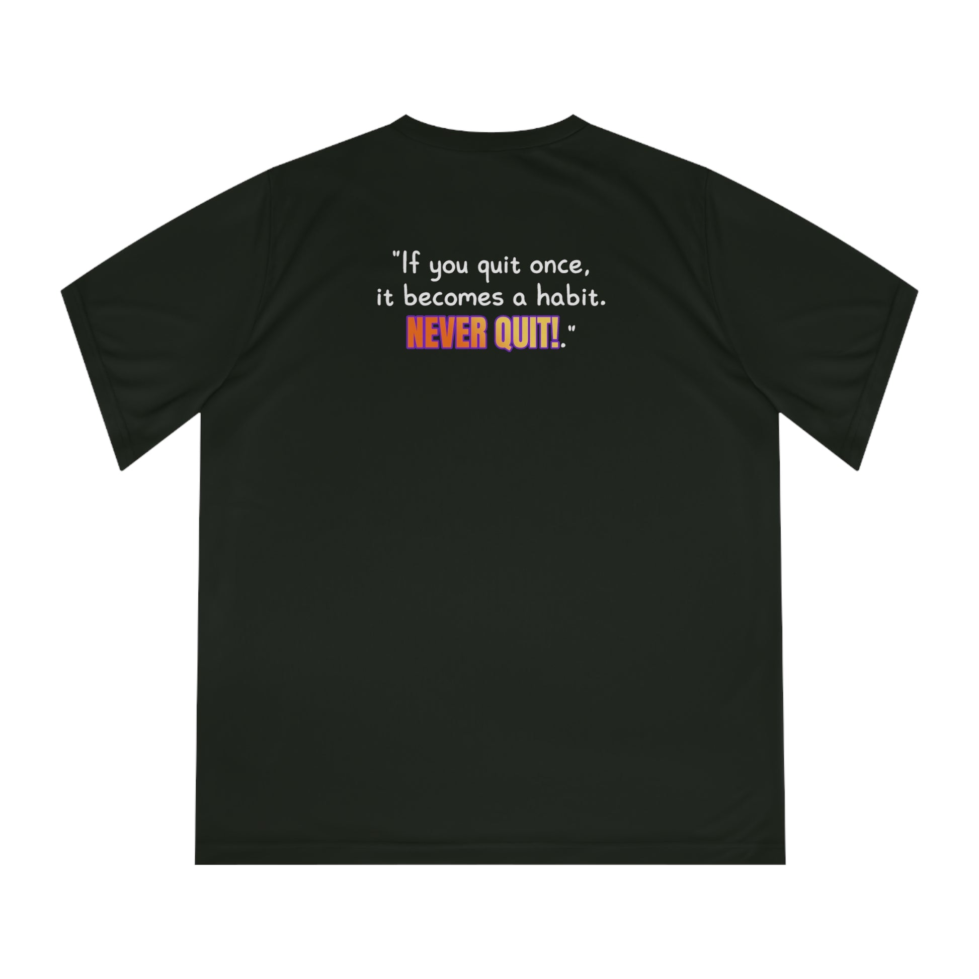 GOATI Women's Performance V-Neck T-Shirt | Moisture-Wicking & Breathable Tee | "If You Quit Once, It Becomes a Habit. Never Quit!" - GOATI