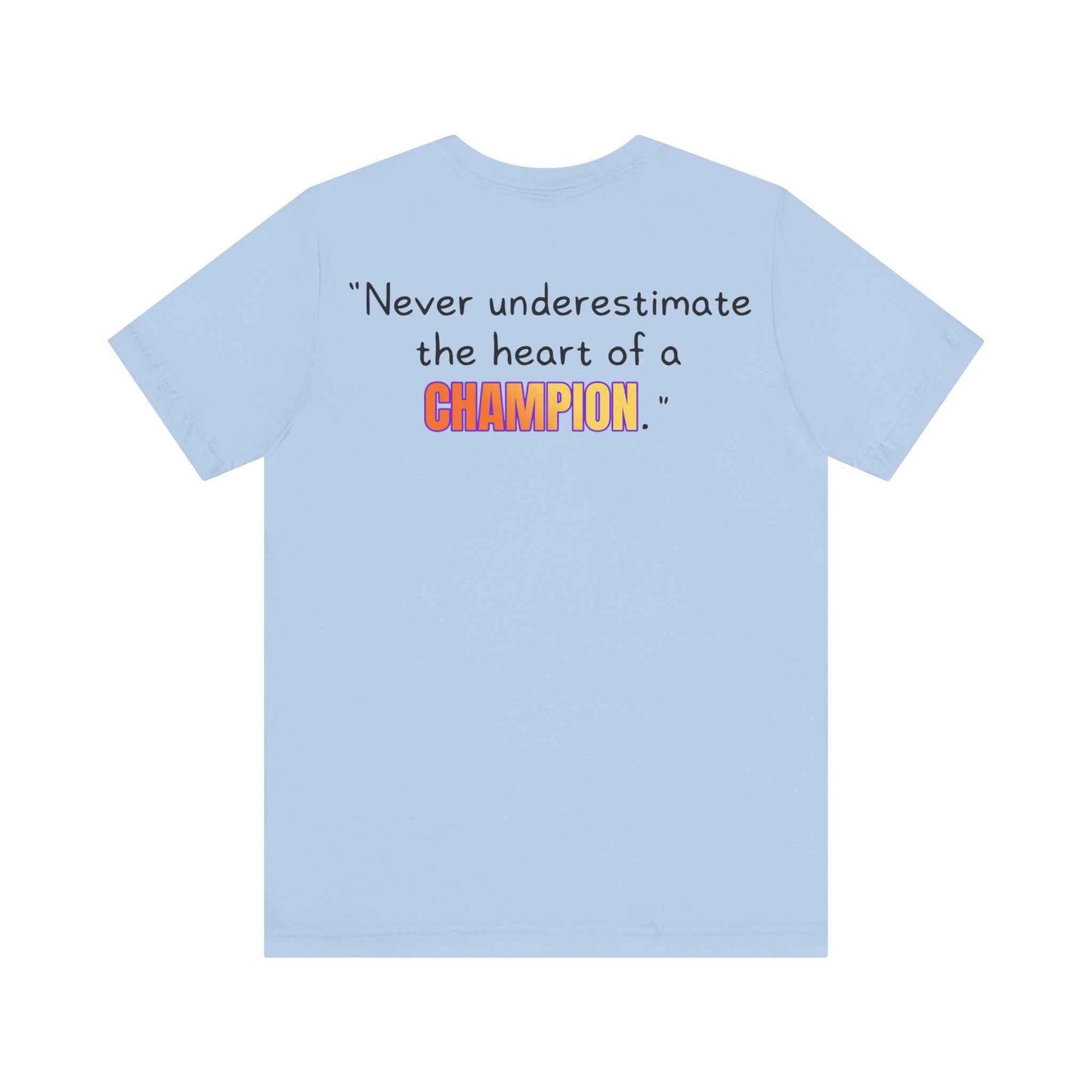 GOATI Unisex Premium Motivational T-shirt | "Heart of a Champion" Airlume Cotton Tee | Soft & Comfortable