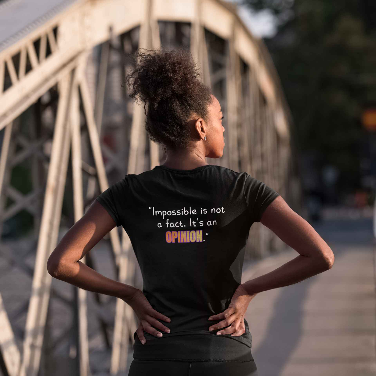 GOATI Women's Performance V-Neck T-Shirt | Moisture-Wicking & Breathable Tee | "Impossible is Not a Fact. It’s an Opinion"