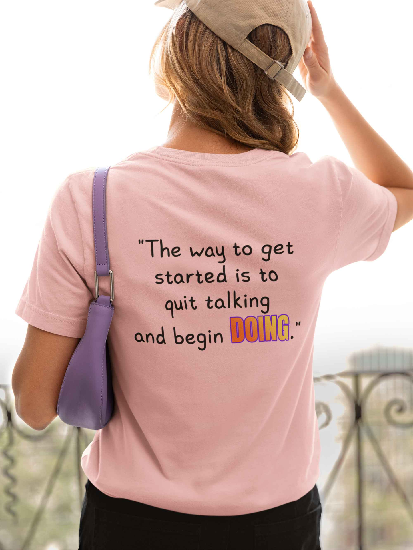 GOATI Unisex Premium Motivational T-shirt | "Quit Talking and Begin Doing" Airlume Cotton Tee | Soft & Comfortable