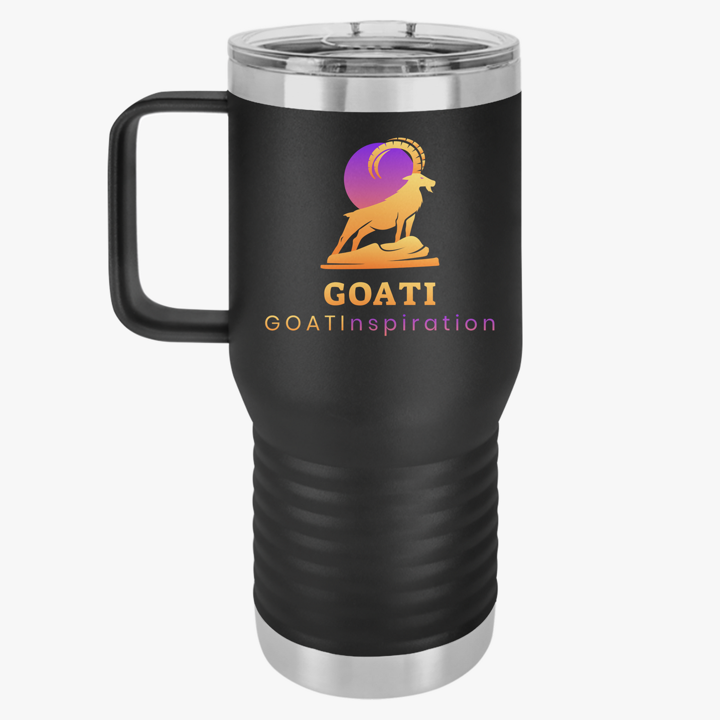GOATI 20oz Insulated Travel Mug | "If You Quit Once, It Becomes a Habit. Never Quit!" Motivational Quote - GOATI