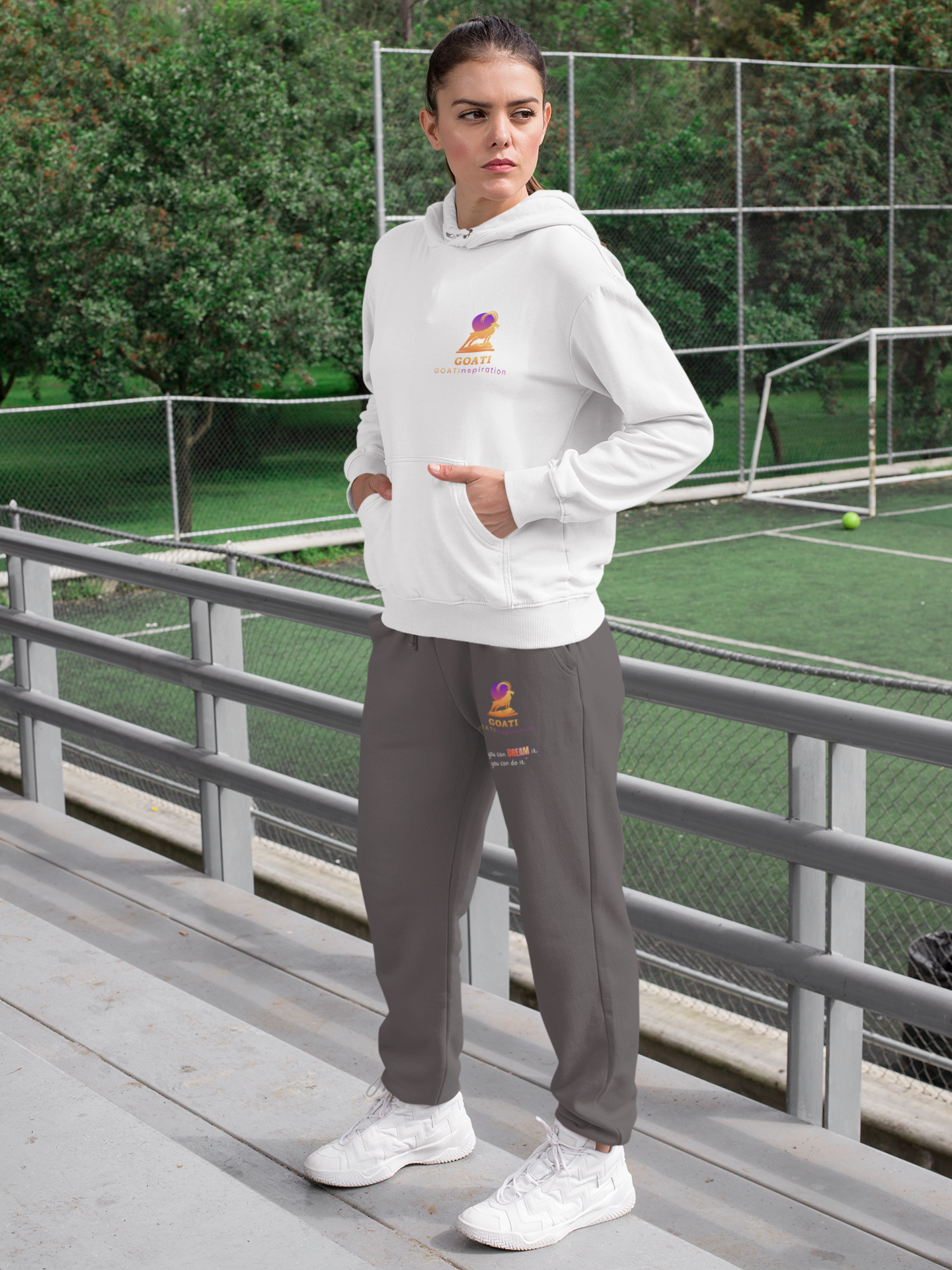 GOATI Unisex Fleece Sweatpants – 100% Ring-Spun Cotton, Soft Relaxed Fit | “If You Can Dream It, You Can Do It” Motivational Joggers