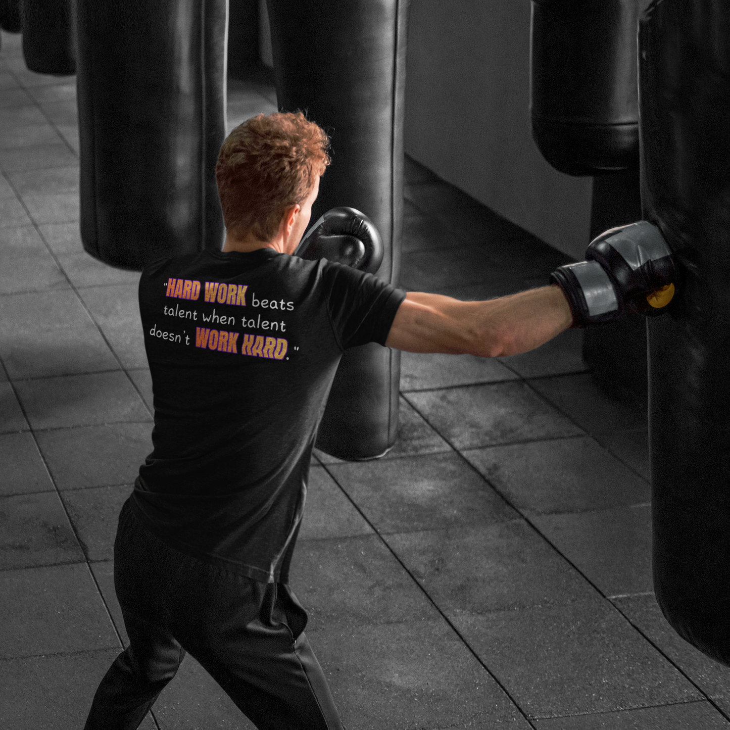 GOATI Men's Performance T-Shirt | Moisture-Wicking & Breathable Tee | "Hard Work Beats Talent"