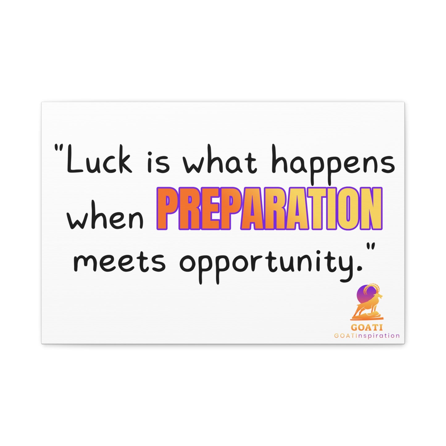 GOATI Motivational Canvas Wall Art – "When Preparation Meets Opportunity" | Inspirational Quote for Home, Office, or Gym - GOATI