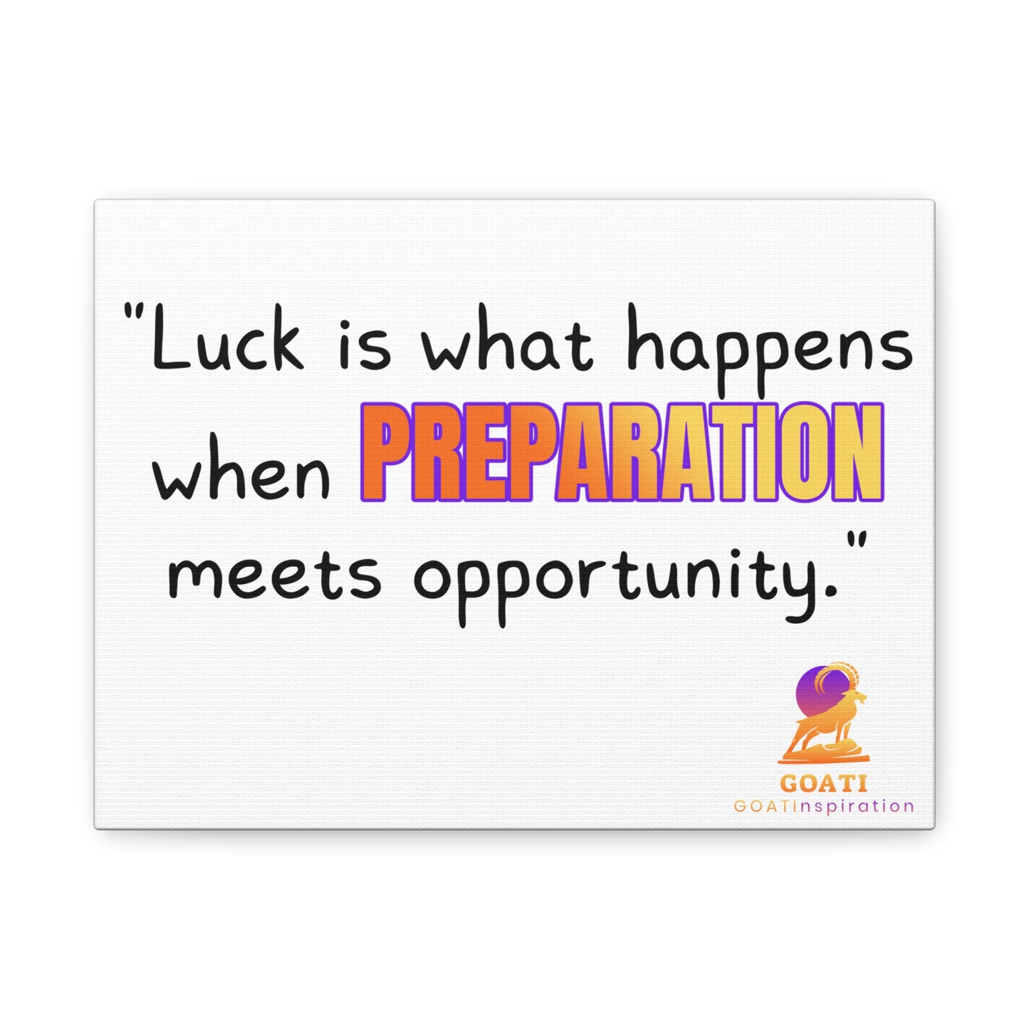 GOATI Motivational Canvas Wall Art – "When Preparation Meets Opportunity" | Inspirational Quote for Home, Office, or Gym - GOATI