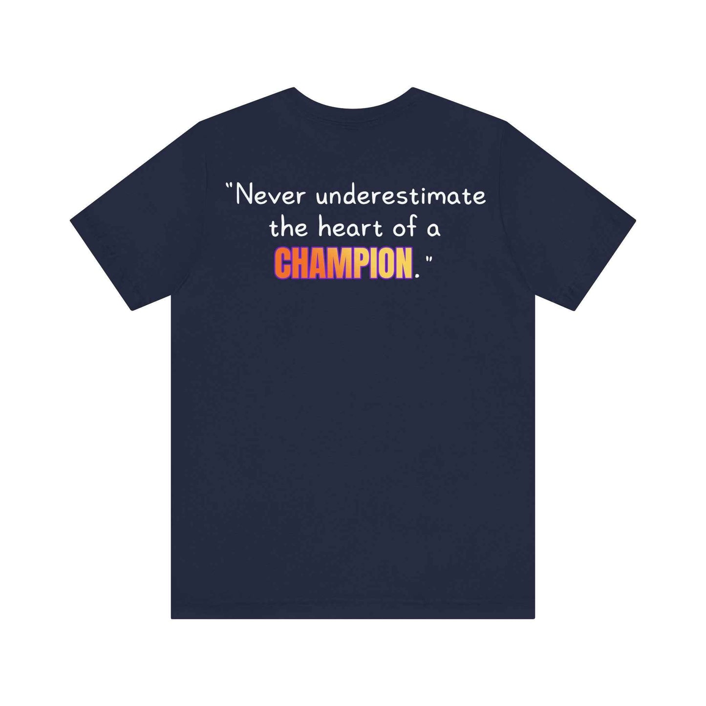 GOATI Unisex Premium Motivational T-shirt | "Heart of a Champion" Airlume Cotton Tee | Soft & Comfortable