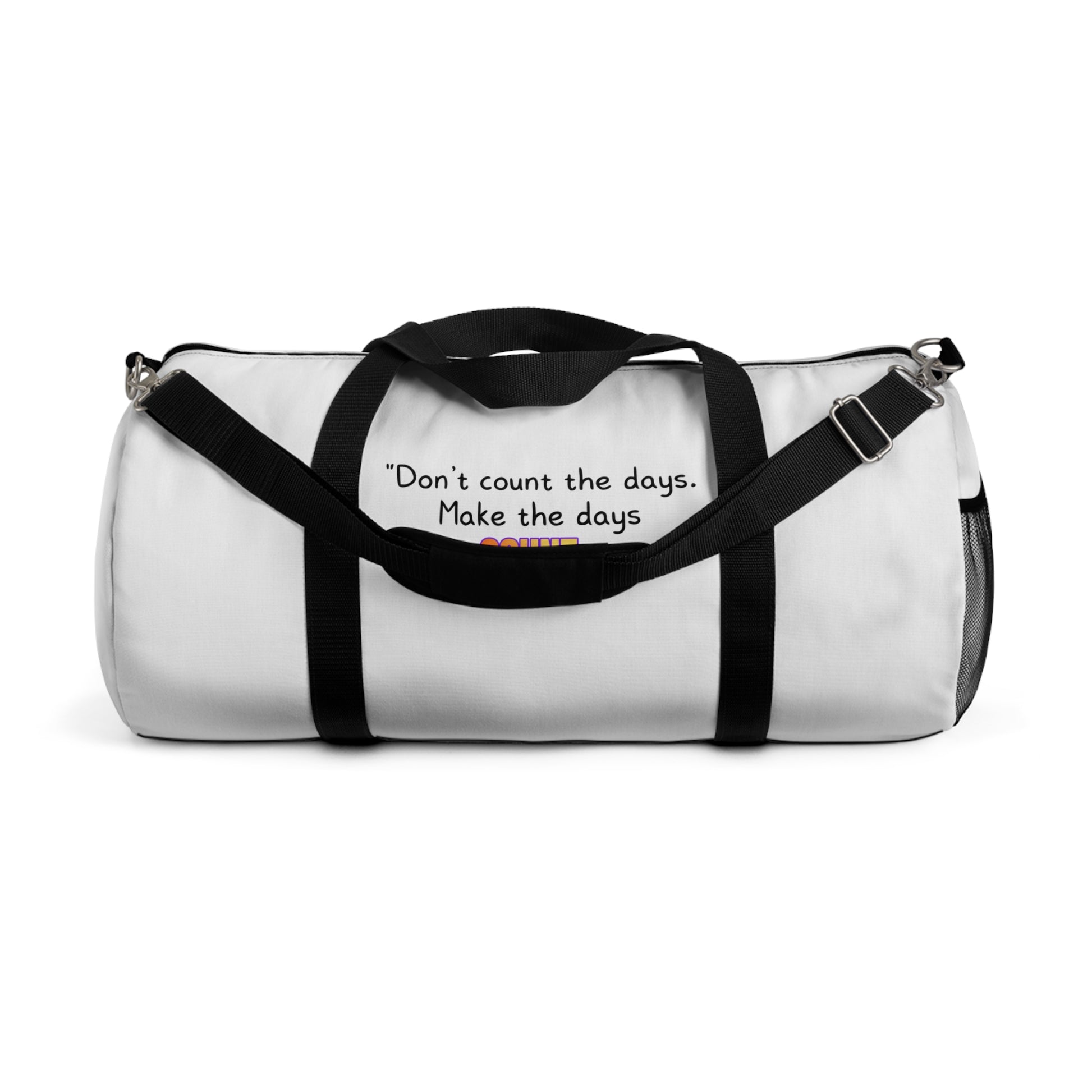 GOATI Motivational Duffel Bag | "Don’t Count the Days. Make the Days Count" | Durable Gym, Fitness & Travel Bag for Everyday Use - GOATI
