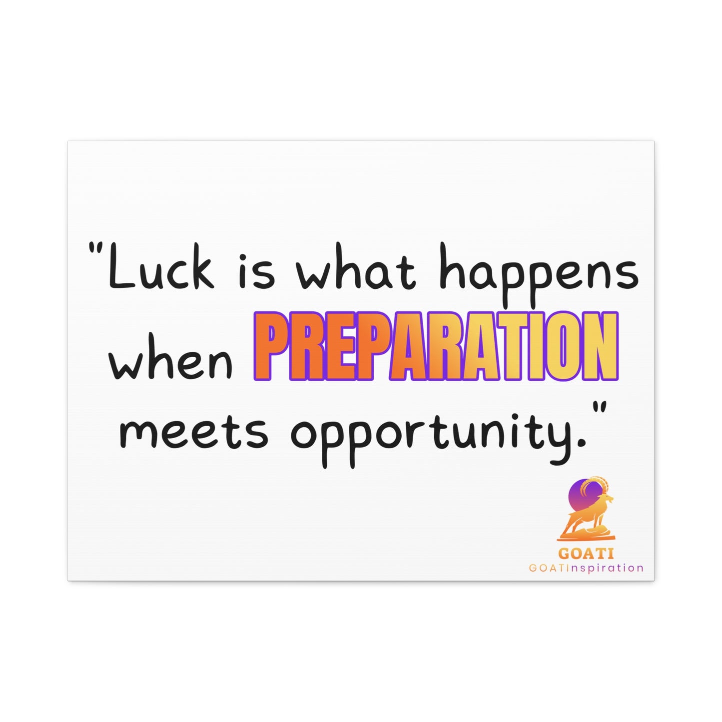 GOATI Motivational Canvas Wall Art – "When Preparation Meets Opportunity" | Inspirational Quote for Home, Office, or Gym - GOATI