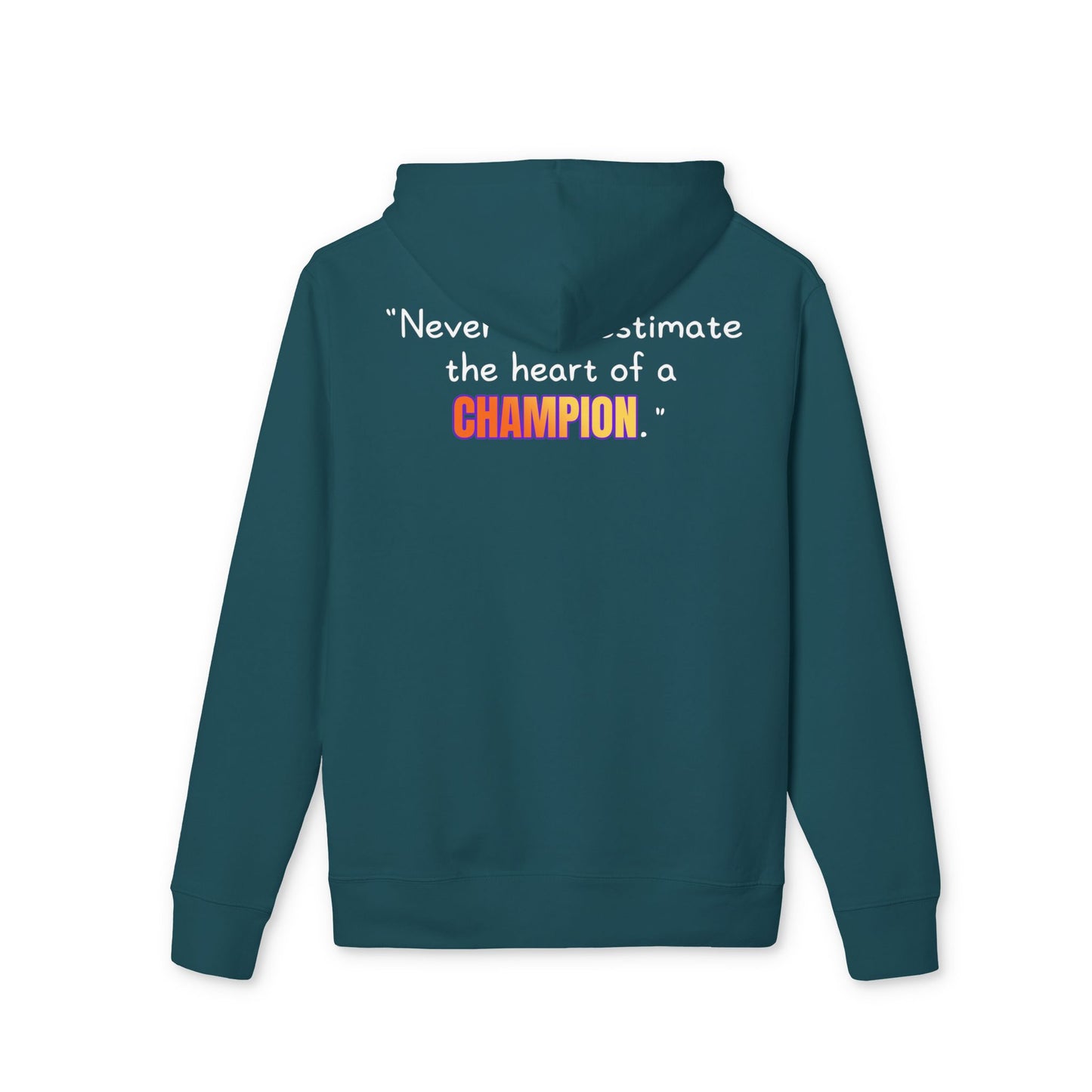 GOATI Unisex Premium Hoodie – 100% Organic Cotton, Heavyweight Fleece | “Heart of a Champion” Motivational Hoodie - GOATI