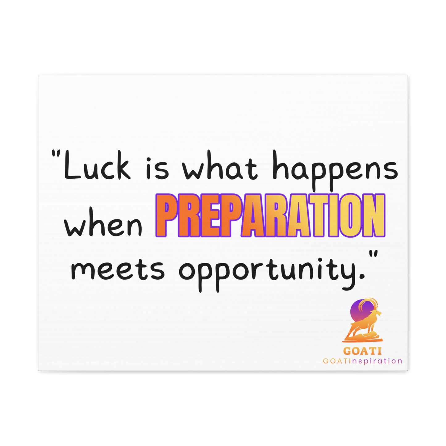 GOATI Motivational Canvas Wall Art – "When Preparation Meets Opportunity" | Inspirational Quote for Home, Office, or Gym - GOATI