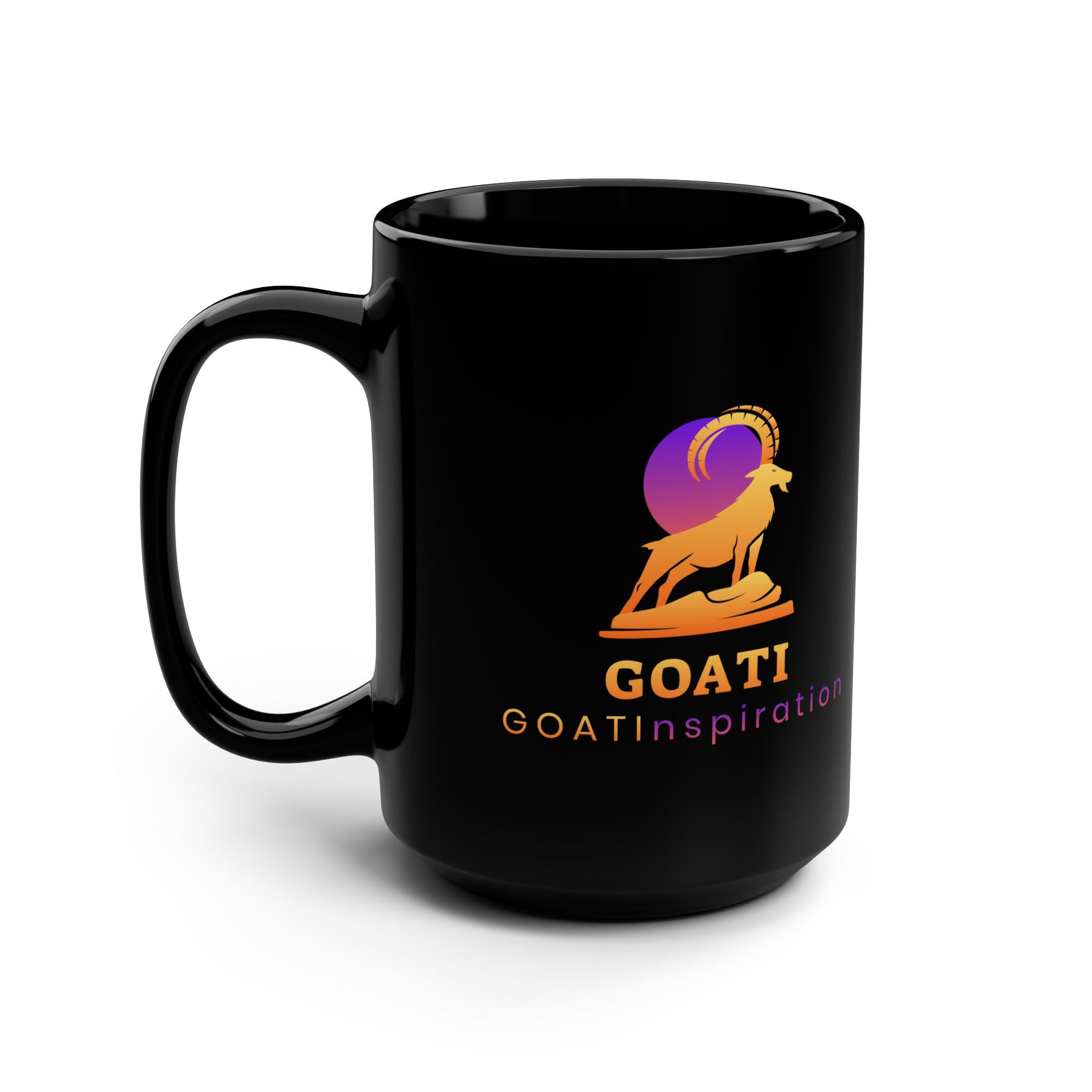 GOATI Black Ceramic Mug – 15oz | "Hard Work Beats Talent" Motivational Coffee Mug - GOATI