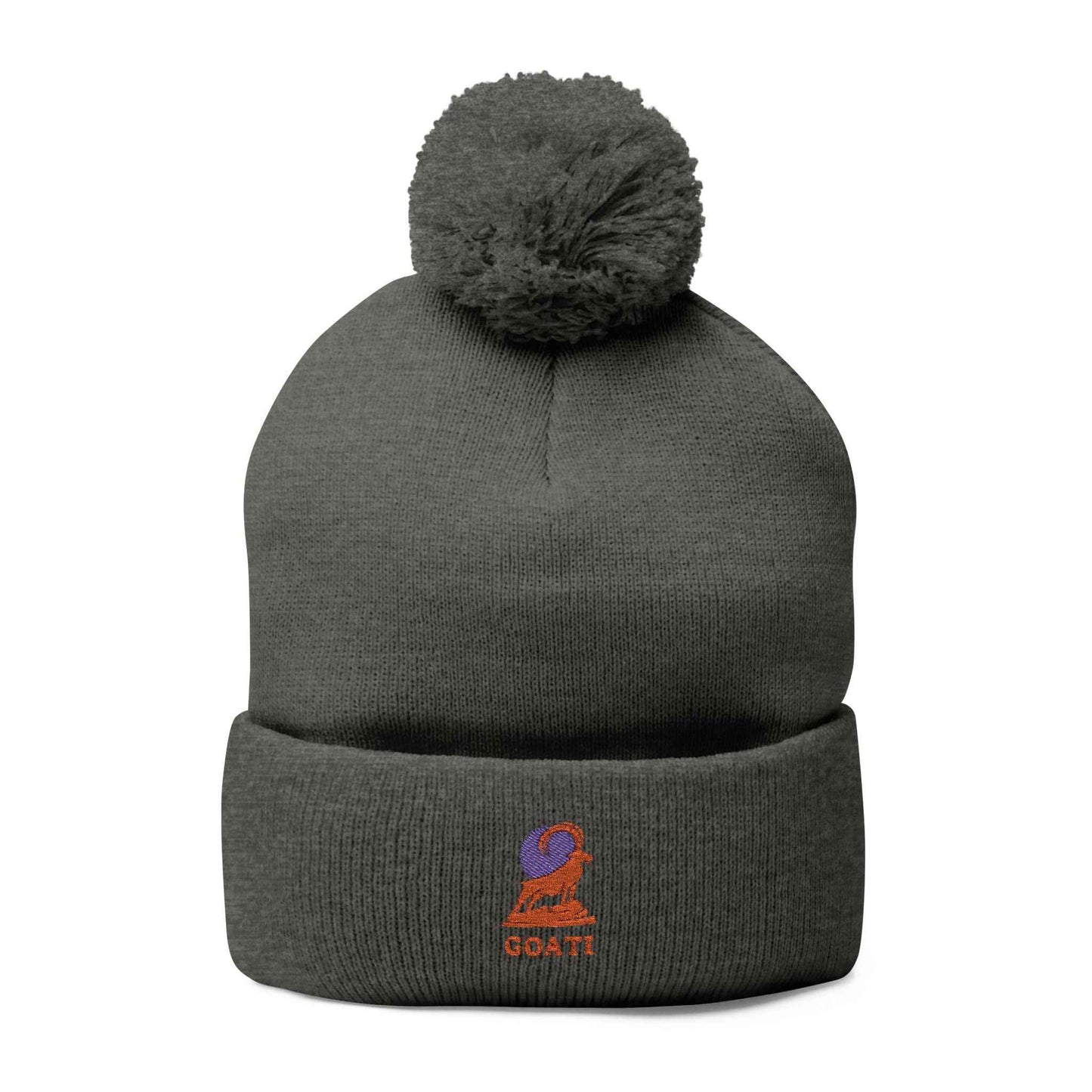 GOATI Logo Pom-Pom Knit Cap | Own Your Power, Everywhere You Go | Soft, Warm Unisex Winter Hat