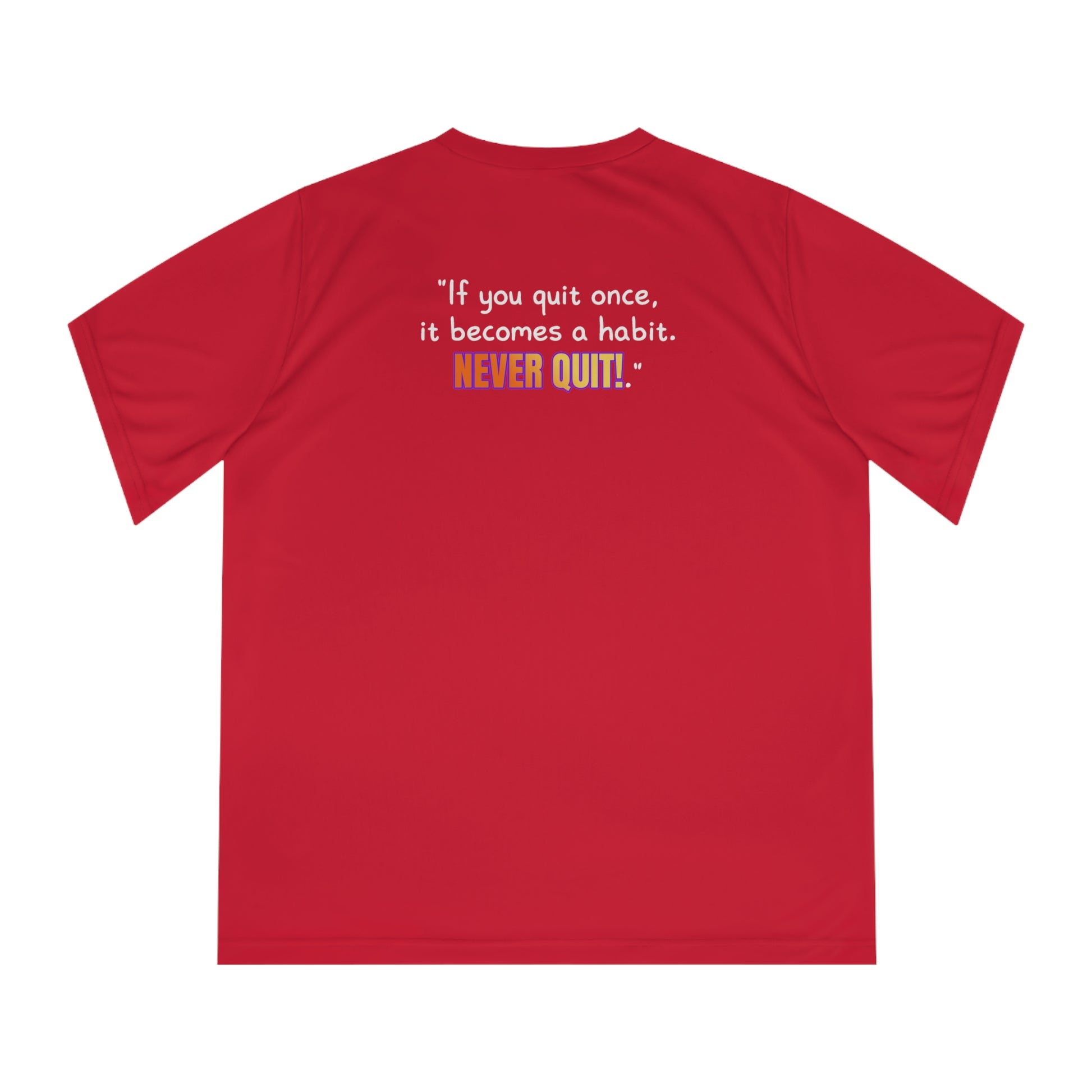 GOATI Women's Performance V-Neck T-Shirt | Moisture-Wicking & Breathable Tee | "If You Quit Once, It Becomes a Habit. Never Quit!" - GOATI