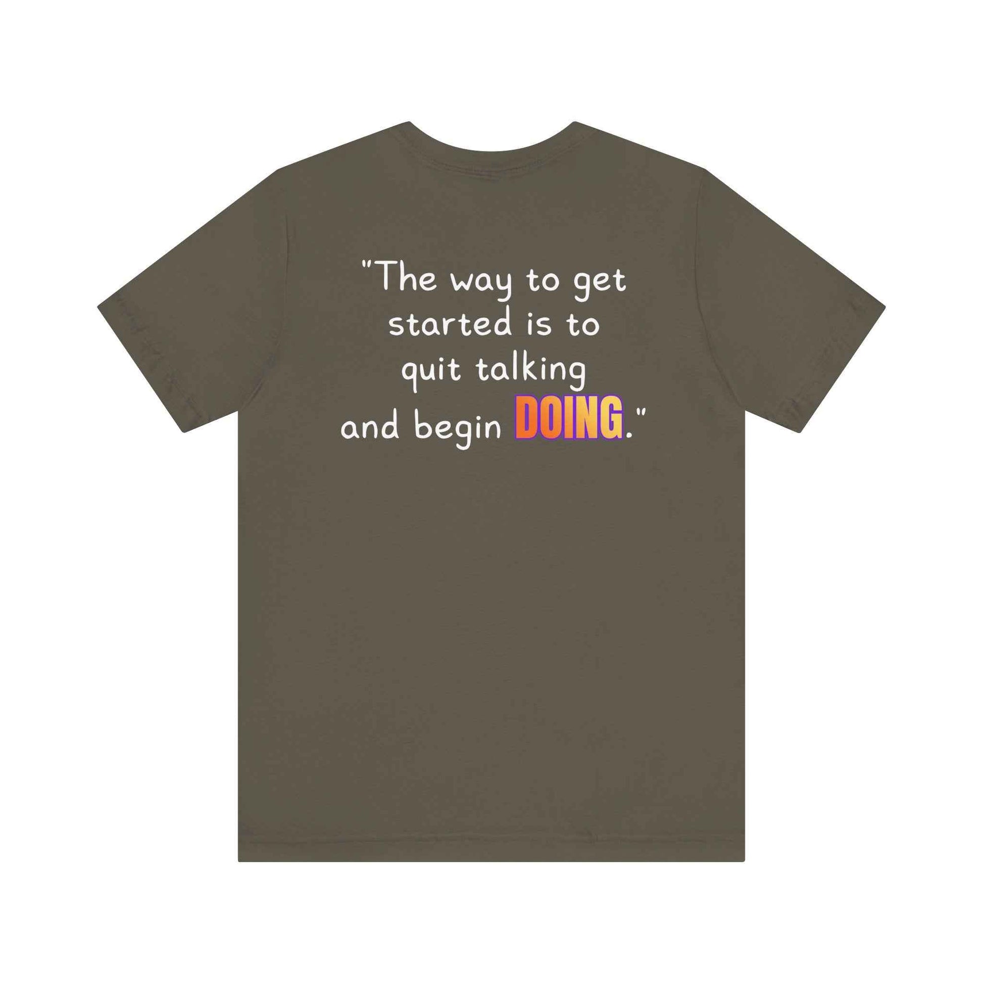 GOATI Unisex Premium Motivational T-shirt | "Quit Talking and Begin Doing" Airlume Cotton Tee | Soft & Comfortable