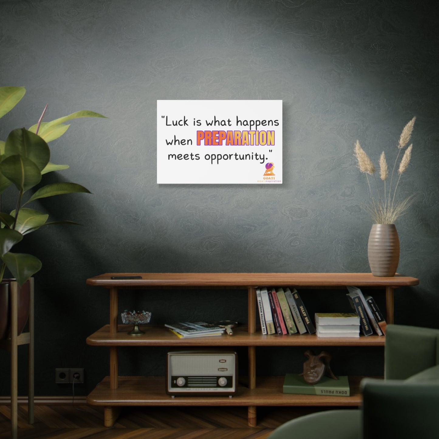 GOATI Motivational Canvas Wall Art – "When Preparation Meets Opportunity" | Inspirational Quote for Home, Office, or Gym - GOATI