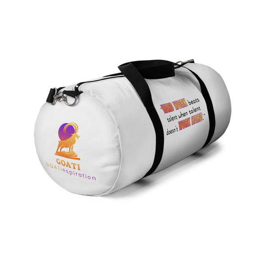 GOATI Motivational Duffel Bag | "Hard Work Beats Talent" | Durable Gym, Fitness & Travel Bag for Everyday Use - GOATI