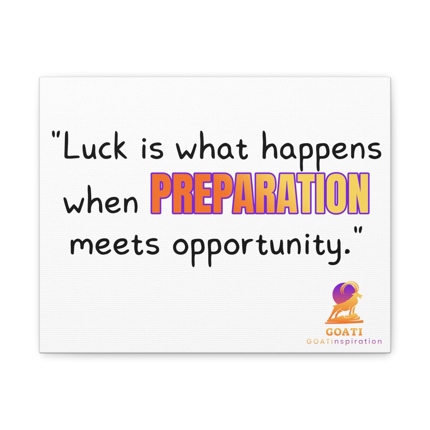 GOATI Motivational Canvas Wall Art – "When Preparation Meets Opportunity" | Inspirational Quote for Home, Office, or Gym - GOATI
