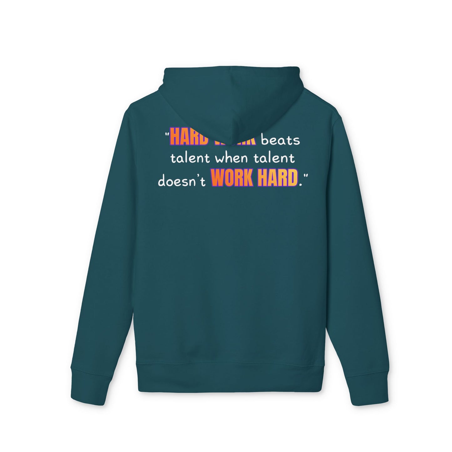 GOATI Unisex Premium Hoodie – 100% Organic Cotton, Heavyweight Fleece | “Hard Work Beats Talent” Motivational Hoodie - GOATI