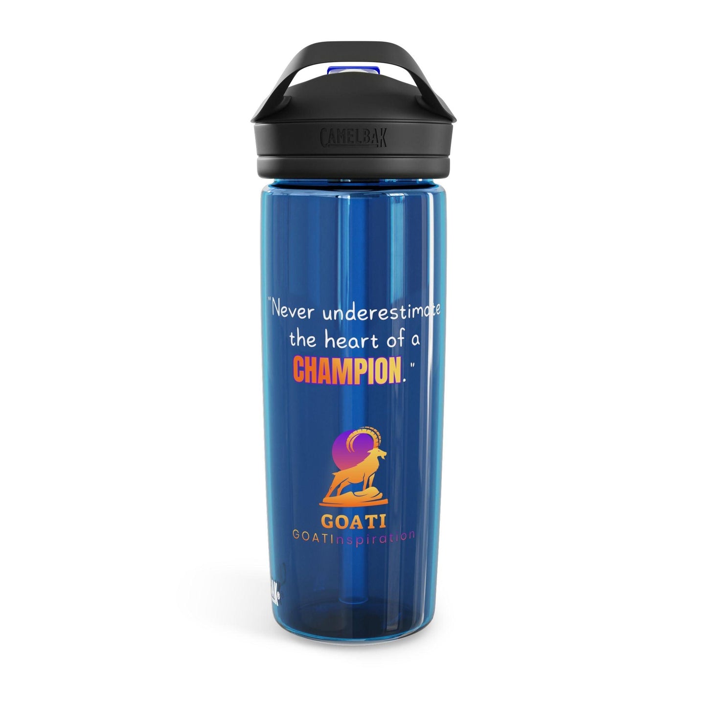 GOATI CamelBak Eddy® Water Bottle | “Heart of a Champion”  Motivational 20oz/25oz Hydration Bottle - GOATI