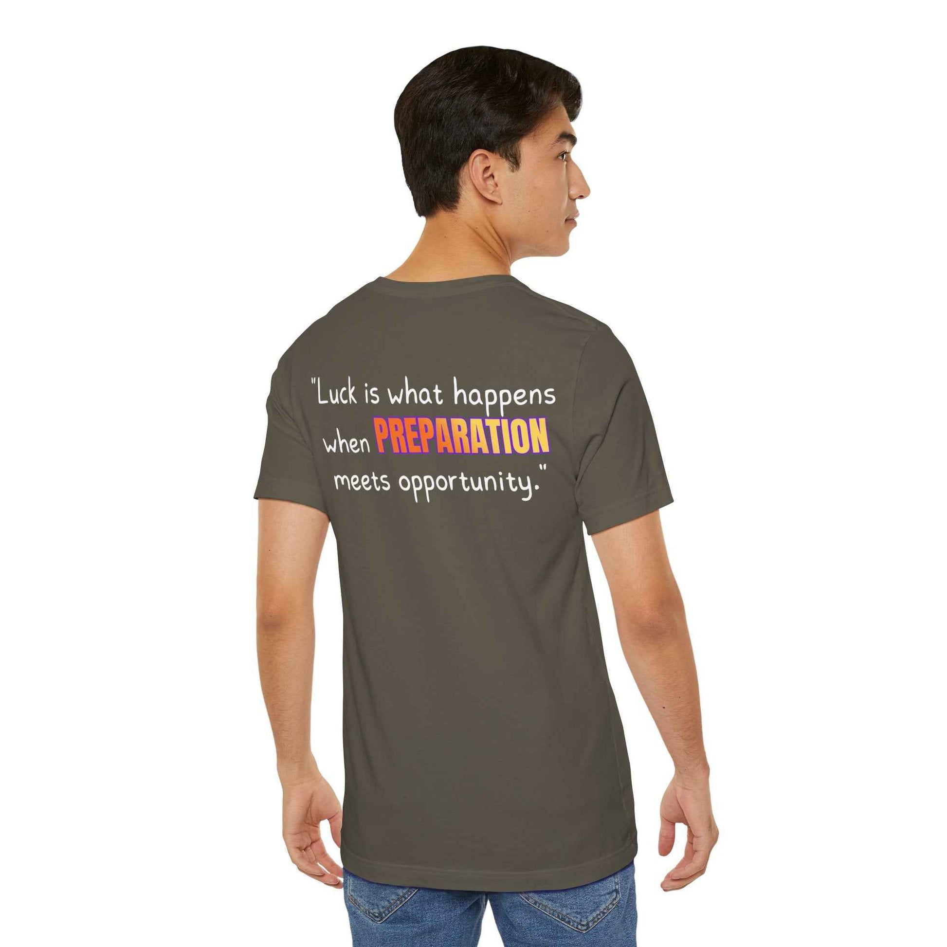 GOATI Unisex Premium Motivational T-shirt | "When Preparation Meets Opportunity" Airlume Cotton Tee | Soft & Comfortable